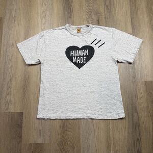 Human Made Shirt Mens XL Gray Heart Logo Graphic Tee Streetwear Japan Cotton